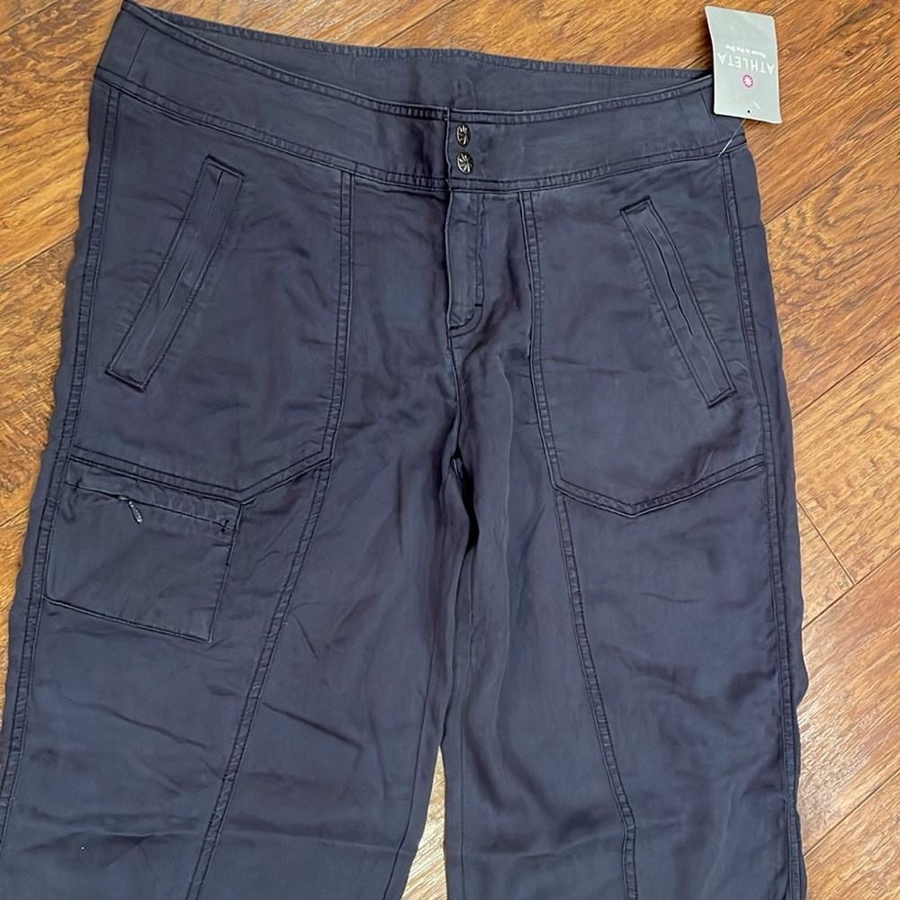 Athleta Paradise Cove Pant New NWT’s Charcoal Gray Cargo Utility Size 14 - Picture 3 of 10